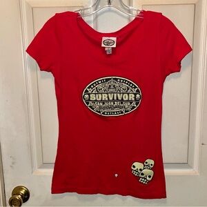 SURVIVOR San Juan Del Sur Blood vs Water Women’s Short Sleeve T-shirt. Sz S.